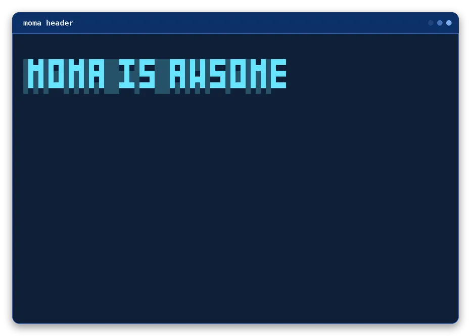 header output, example 2 of 4