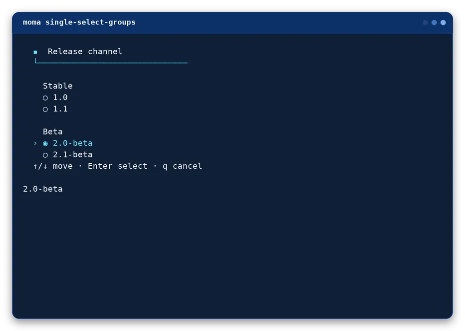 select-groups output, example 3 of 4