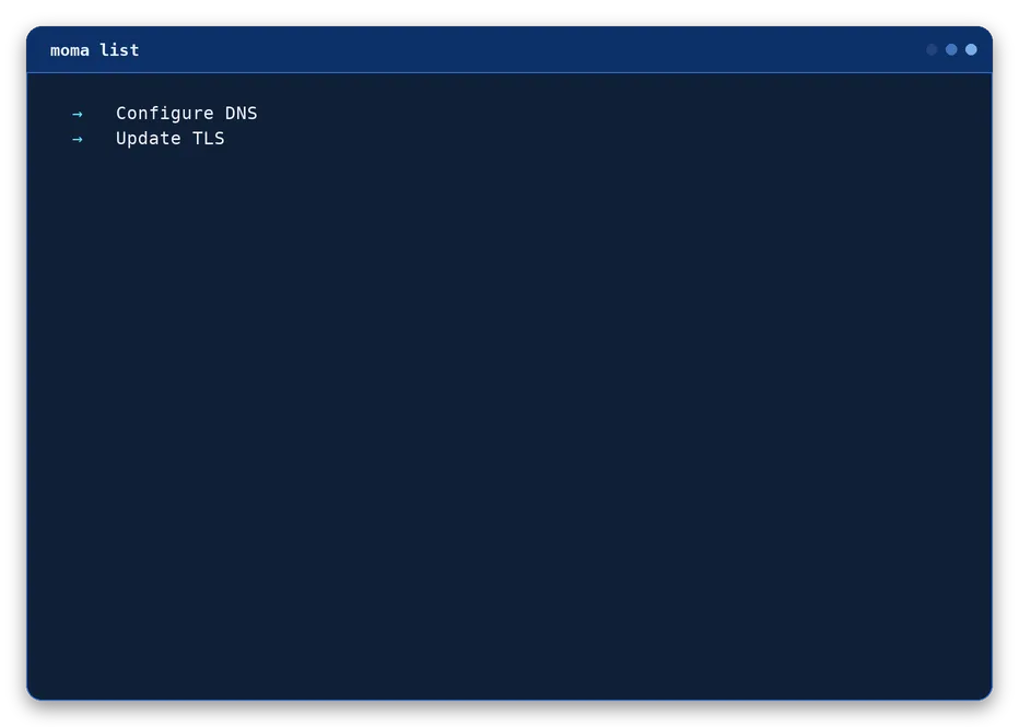 list output, example 4 of 4