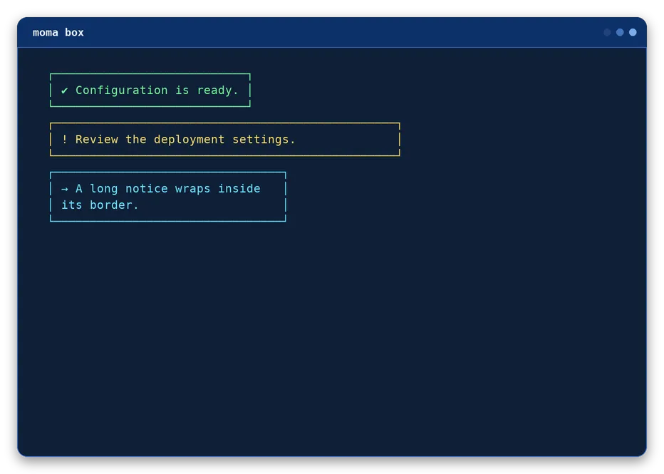 box output, example 1 of 4