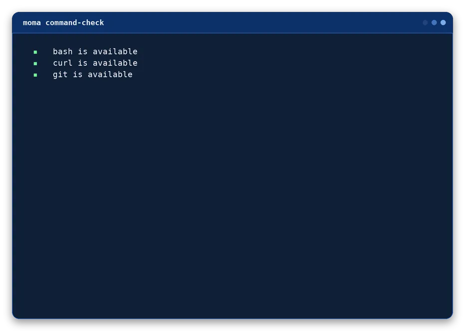 command-check output, example 1 of 4