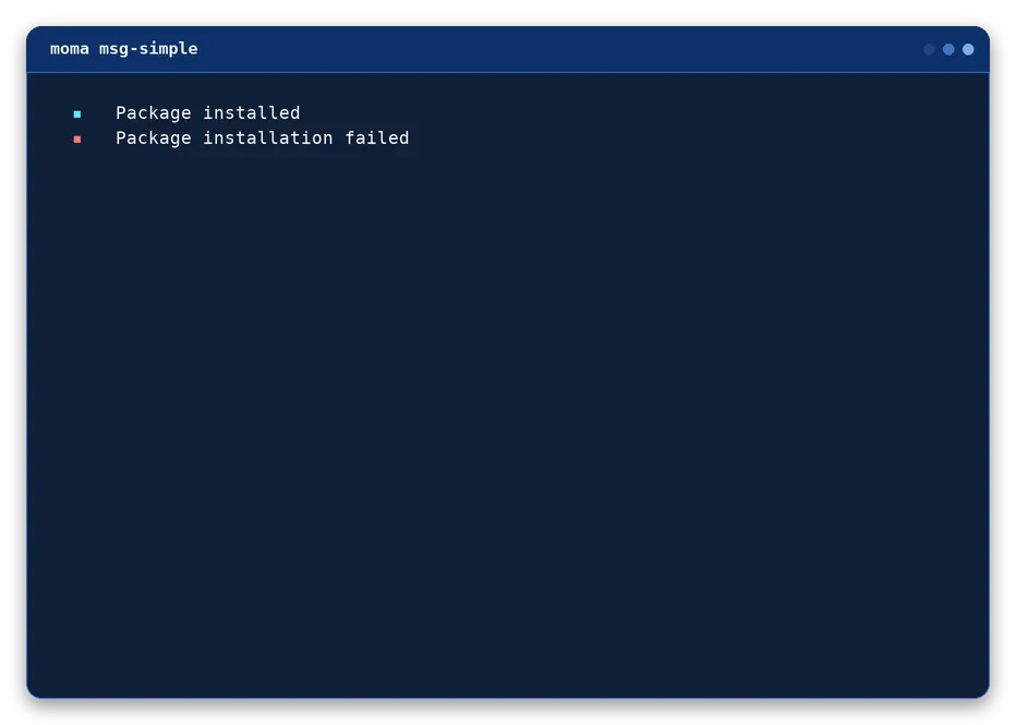 msg-simple output, example 1 of 4