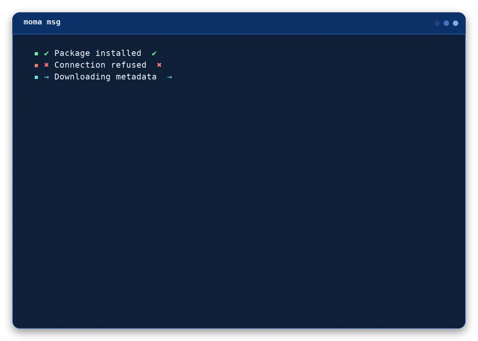 msg output, example 1 of 4